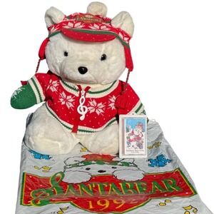 1992 Dayton Hudson Santabear Plush with Original Bag and Sing-A-Long Cassette